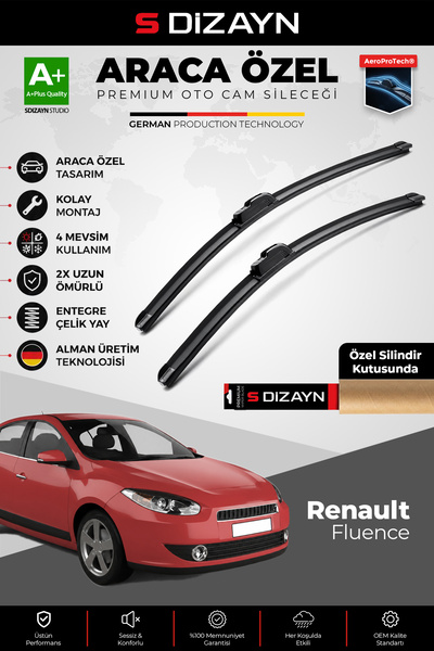 S Dizayn S-Dizayn Renault Fluence Ön Cam Silecek Seti 2010-2016 Premium Araca...