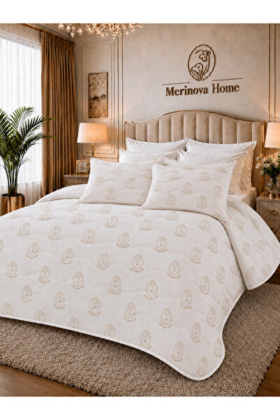 Merinova Home Merinova Double Merino Wool Filled Comforter Set Natural Heat B...