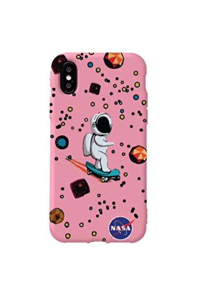 Other Apple iPhone Xs Max Astronaut with skateboard Pink Colored Silicone TPU...