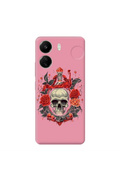 Other Xiaomi Redmi 13C Flower head Pink Colored Silicone TPU Θήκη