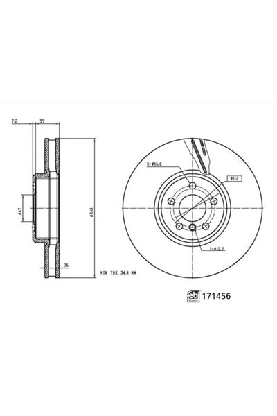 FEBI BILSTEIN Set 2 Discuri Frână Față Dreapta Bmw 2 (g42 G87) 3 (g20 G80 G28...