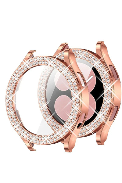 Choice38 For Galaxy Watch7 40 Rose Gold Bling Diamond Case for Watch 7 6 5 4 ...