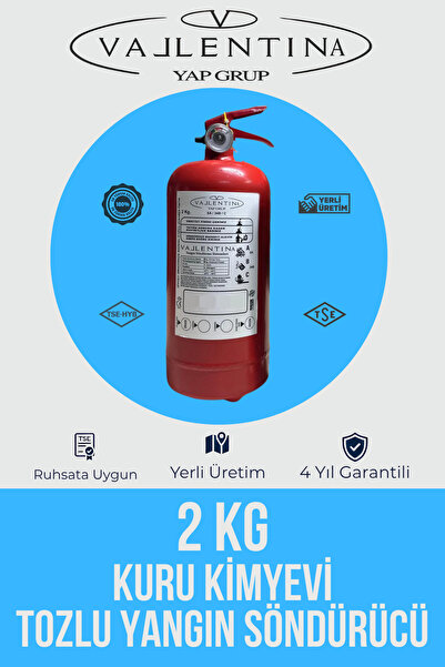 VALLENTİNA 2 KG YANGIN SÖNDÜRME CİHAZI TSE-HYB/CE BELGELİ 4 YIL GARANTİLİ (TÜ...