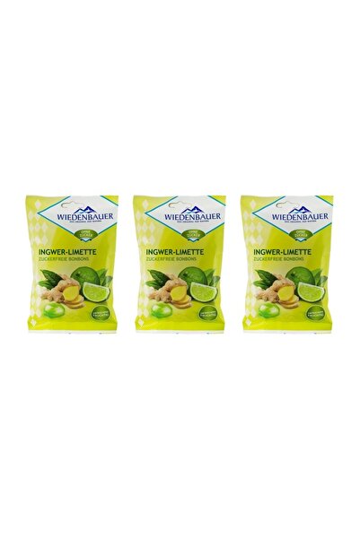 Wiedenbauer 3 x Bomboane fara zahar cu ghimbir si limete, 75g