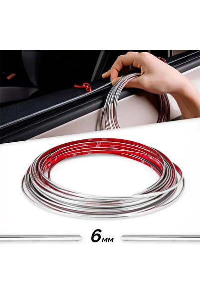 OEM Αυτοκόλλητο ρολό διακοσμητικών, 6mm x 15m, χρώμα χρωμίου ΑΣΗΜΙ