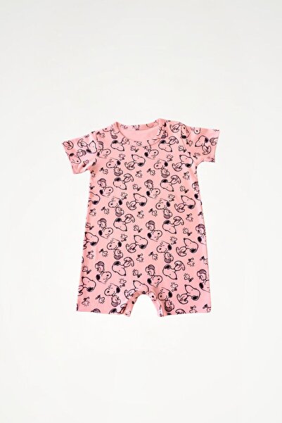 Newteam Oeko-Tex Certified 100% Cotton Dog Print Short Sleeve Baby Girl Romper
