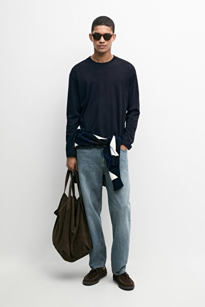Massimo Dutti %100 pamuklu uzun kollu t-shirt