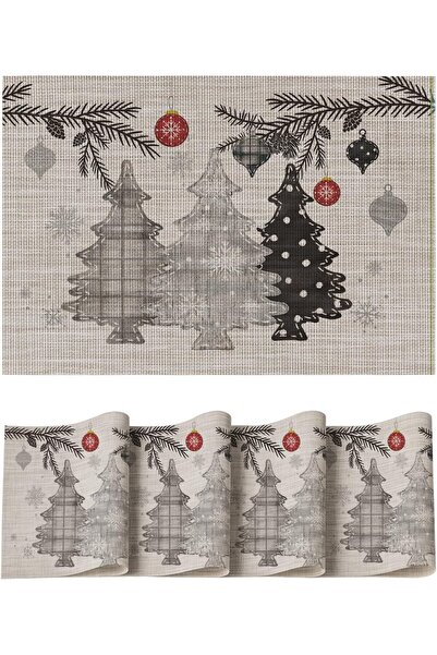 OEM Set 4 Suporturi de Masă Decorative de Crăciun Lavabile Durabile 30x45 cm