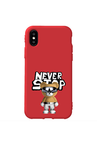 Other Apple iPhone Xs Never stop Red Colored Silicone TPU Θήκη