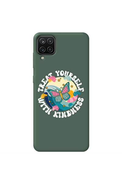 Other Samsung A12 Kindless Yourself Dark Green Colored Silicone TPU Θήκη