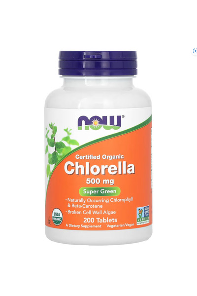 Now Foods Herbal, Organic Chlorella 500 mg with naturally occurring Chlorophy...