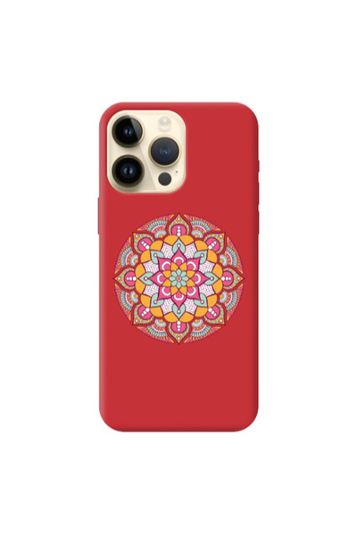 Other Apple iPhone 13 Pro Max Mandala D103 Red Colored Silicone TPU Θήκη