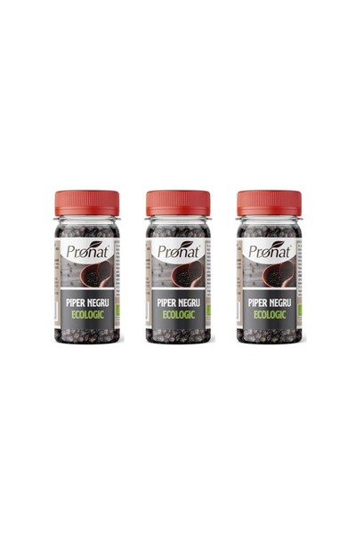 Pronat 3 x Organic black peppercorns, 55g