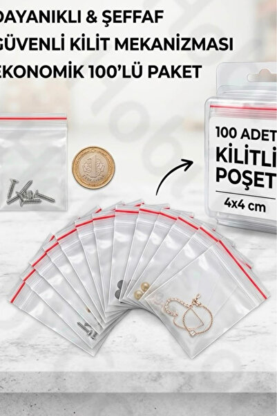 Hobi Goom 4X4 cm Ziplock Bag Mini Transparent Zipper Bag for Jewelry Material...
