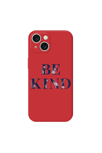 Other Apple iPhone 15 Be Kind Red Colored Silicone TPU Θήκη