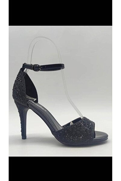 FashionApp Sandale de damă, elegante, cu strasuri, negre