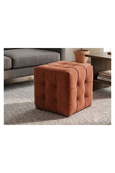 Vivense PUFİX KAPİTONELİ KARE PUF, KİREMİT