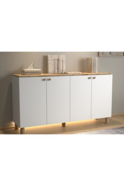 Vivense NORA BOHEM LEDLİ KONSOL, 4 KAPAKLI, 160 CM