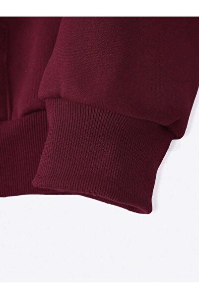 MOONBULL Kadın Sırtı Kanat Taş Baskılı 3 İplik Şardonlu Kumaş Kapüşonlu Oversize Sweatshirt