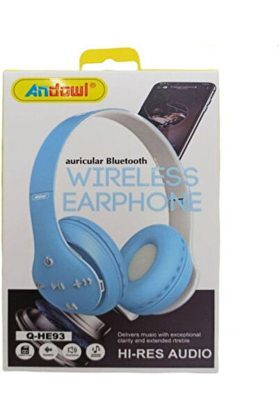 Andowl Q-HE93 Ασύρματα ακουστικά Bluetooth πάνω από το αυτί, γαλάζια