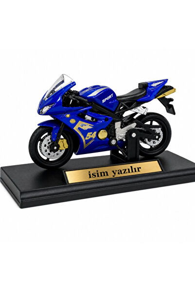 KIZILKAYA 1/18 Kişiye Özel İsim Yazılı mavi Model Motor – Koleksiyonluk Dieca...