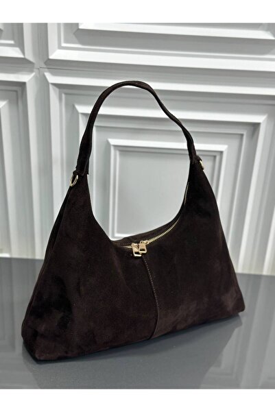 çkn sedat çakan çanta & fular & aksesuar Genuine Suede Leather Hobo Women's S...