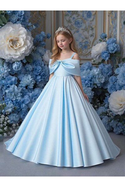 Moky Dizayn Dress with Bow on the Chest