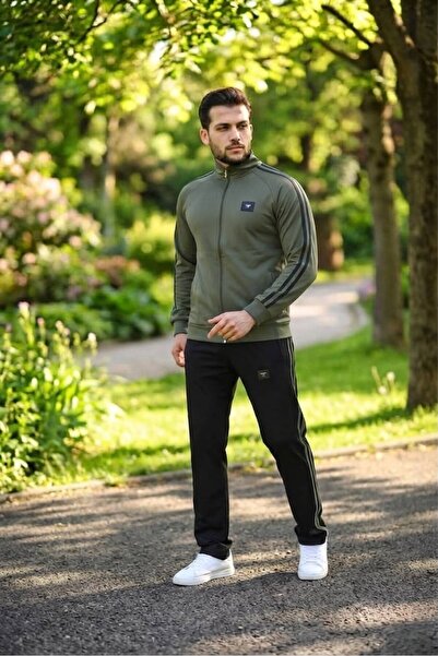 LFSPORT New Season Men's Ribbed Tracksuit Set, Khaki