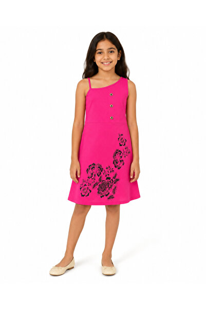 Generic Girls One Shoulder Floral Print Dress with Front Button Detail | Age ...
