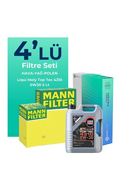 Mann-Filter Citroen C5 AirCross 1.6 Benzinli Filtre Bakım Seti Liqui Moly Motor Yağlı (2019-2022) 4 Lü