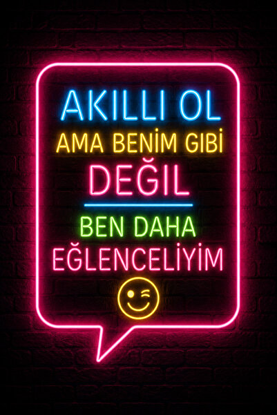 Lucena Pictură murală în stil neon, decorativă din MDF, cu text amuzant, deco...