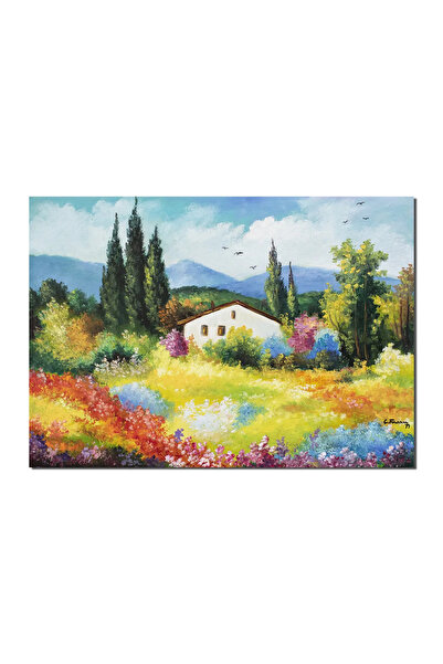 artnova Χειροποίητη ζωγραφική τοπίου, Στο σπίτι στο δάσος, 70x50 εκ. λάδι σε ...