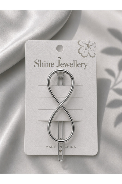 JEWELERY Silver Metal Automatic Hair Clip with Infinity Figure ✨