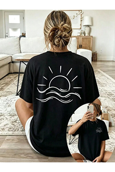 DASH WEAR Unisex Men/Women Lines of Summer Custom Printed Oversize Cotton Cre...