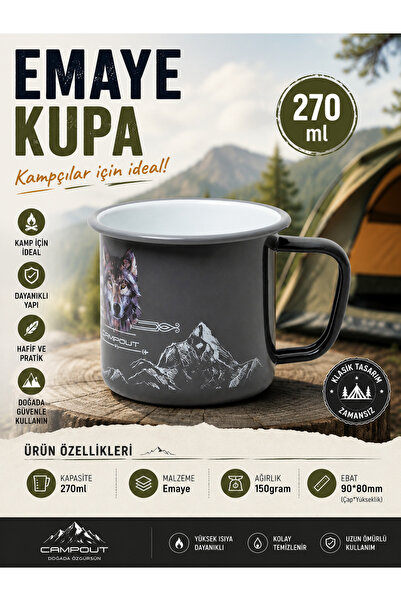 Rollino 270ml Enamel Mug for Campers 150g
