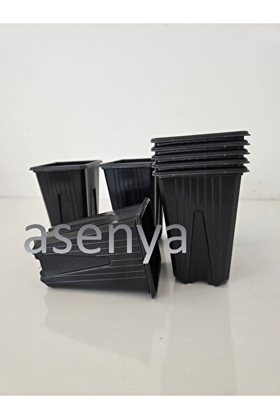 Asenya Vakum Saksı 25 adet 11x11x13 cm Kare Saksı Çiçek Saksısı Üretim Saksıs...