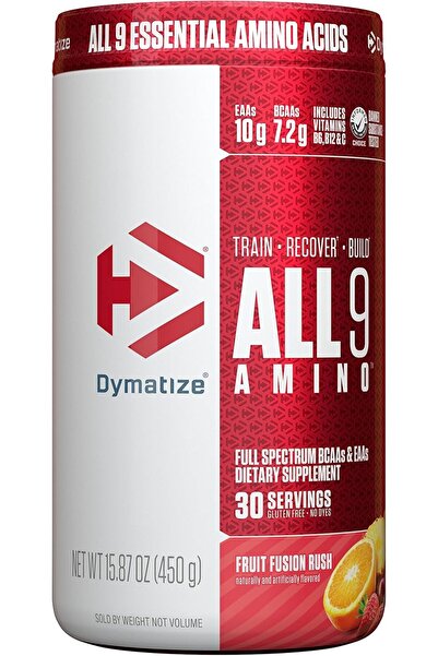 Dymatize أول9 أمينو، 7.2 جرام من الأحماض الأمينية المتسلسلة المتعددة (BCAAs)،...