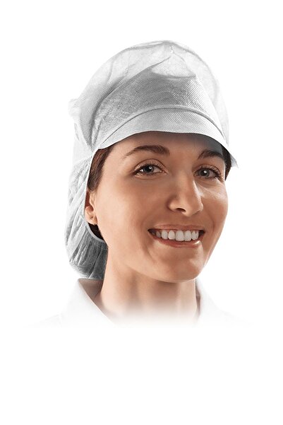 OEM Σκούφος μιας χρήσης με θήλακα μαλλιών White One Size