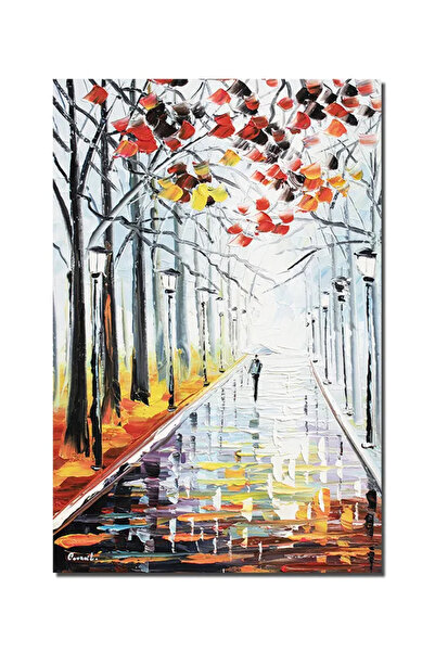 artnova Ръчно рисувана стилизирана картина, На път, 60x40см маслена на платно...