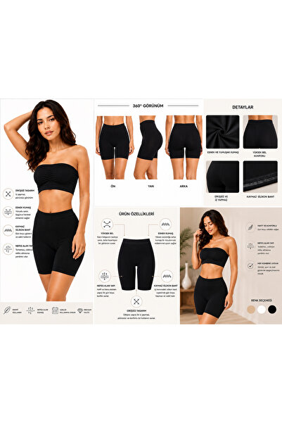 AV ANZAV 1574 Women's Seamless Mid-Waist Stretch Shorts -Boxer -Leggings Shor...