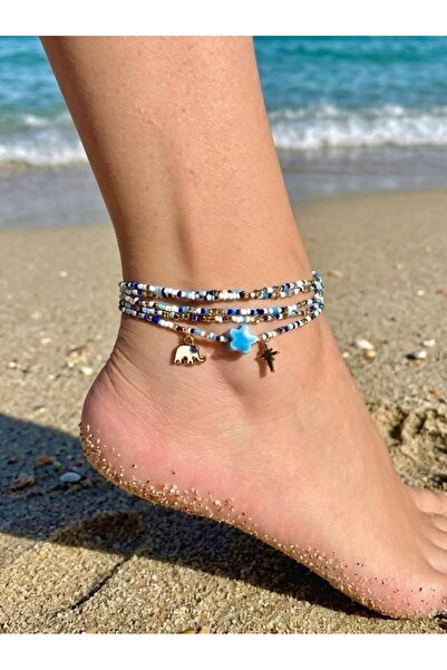 Beykan handmade 5-Piece Aura Series Beaded Anklet