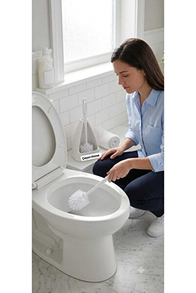 ÇEÇEN HOME Toilet Brush Set - Modern Toilet Bowl Cleaning Brush with Ergonomi...