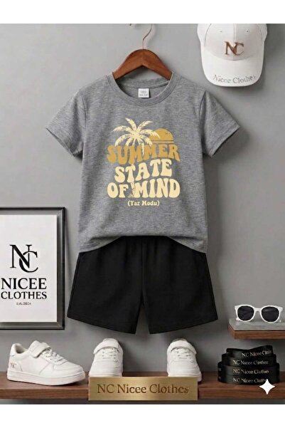 NC Nicee Clothes Summer Children's T-Shirt Shorts Unisex (Summer Mode Printed)