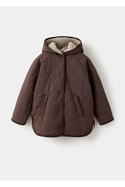 MANGO Kids Kürklü kapitone anorak