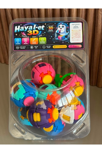 3D Hayal Et 2'li 3D Baskı Fırfır Top | Döner Mekanizmalı Fidget Oyuncak