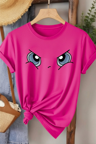 l'eivor Anime Eye Print Women's Cotton T-Shirt