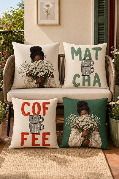 EVPANYA Set de 4 huse de pernă cu model floral pentru fete