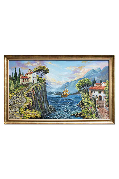 artnova Ръчно рисувана средиземноморска пейзажна картина, Ъгълът на рая, 110x...
