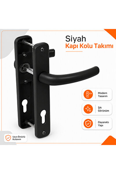 Lollihome اللون الأسود |   طقم مقبض باب طويل بمرآة |   مقبض باب داخلي وخارجي ...