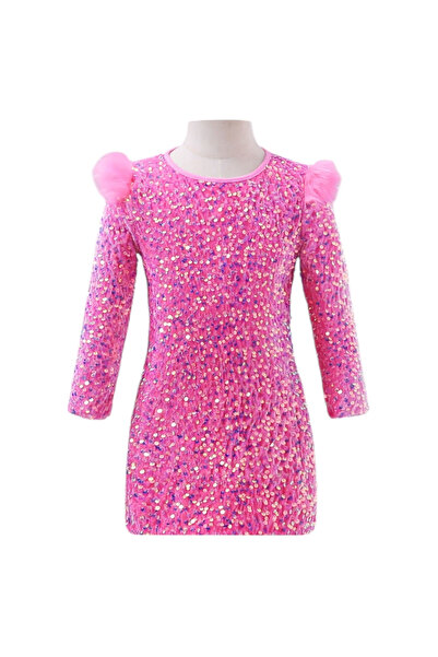 OEM Rochie fetite, roz cu paiete, 5 ani